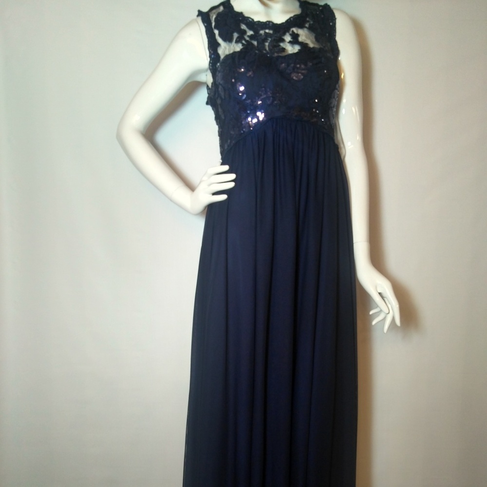 Navy Blue Ball Gown Prom Dress